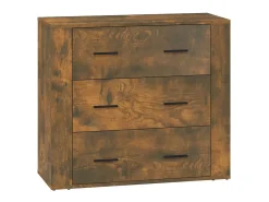Aparador madera contrachapada color roble ahumado 80x33x70 cm ES38541