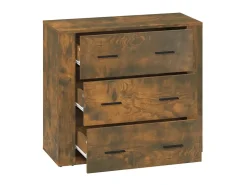 Aparador madera contrachapada color roble ahumado 80x33x70 cm ES38541
