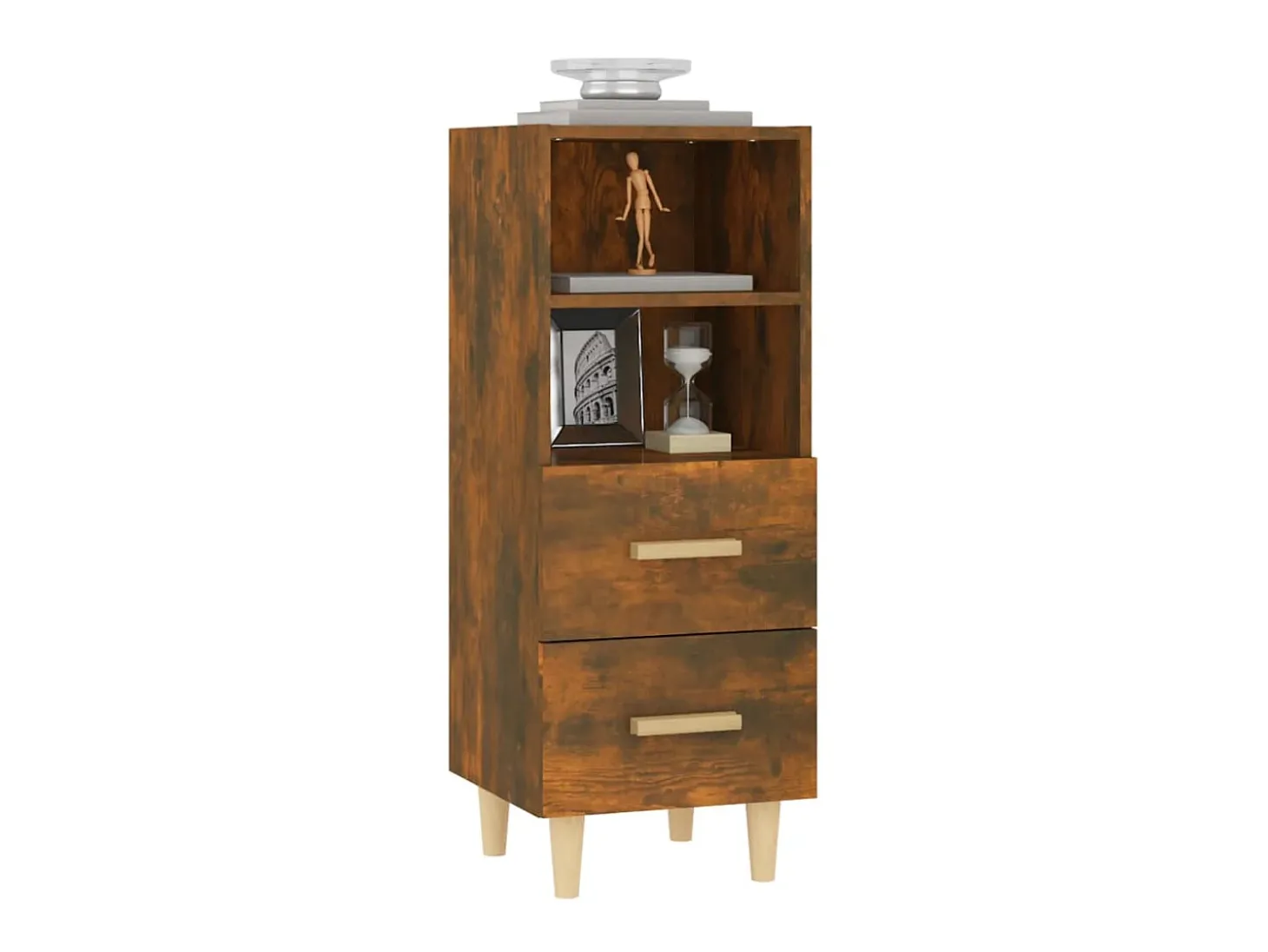 Aparador madera contrachapada roble ahumado 34,5x34x90 cm ES88661