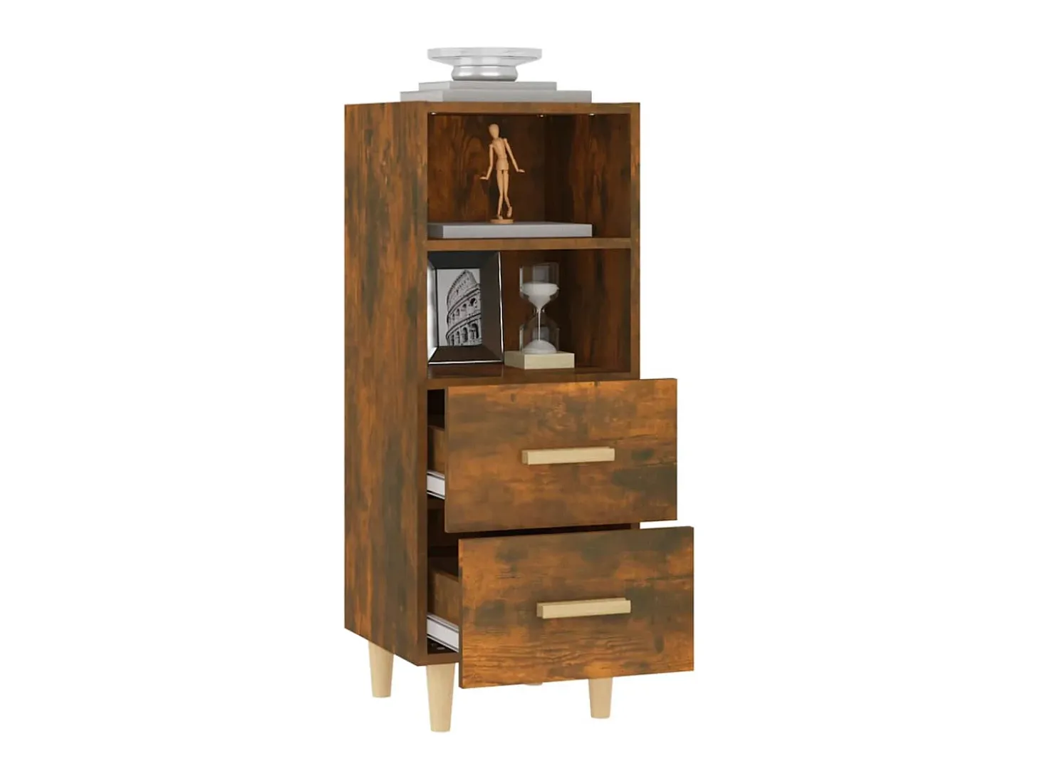 Aparador madera contrachapada roble ahumado 34,5x34x90 cm ES88661