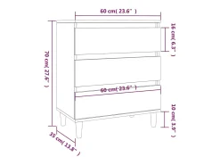Aparador madera contrachapada marrón roble 60x35x70 cm