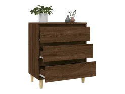 Aparador madera contrachapada marrón roble 60x35x70 cm