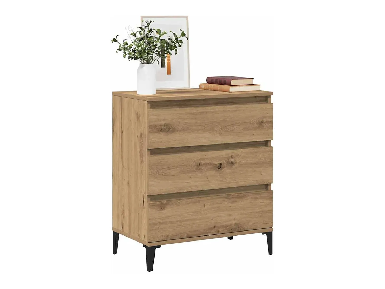 Aparador madera contrachapada roble artisian 60x35x70 cm