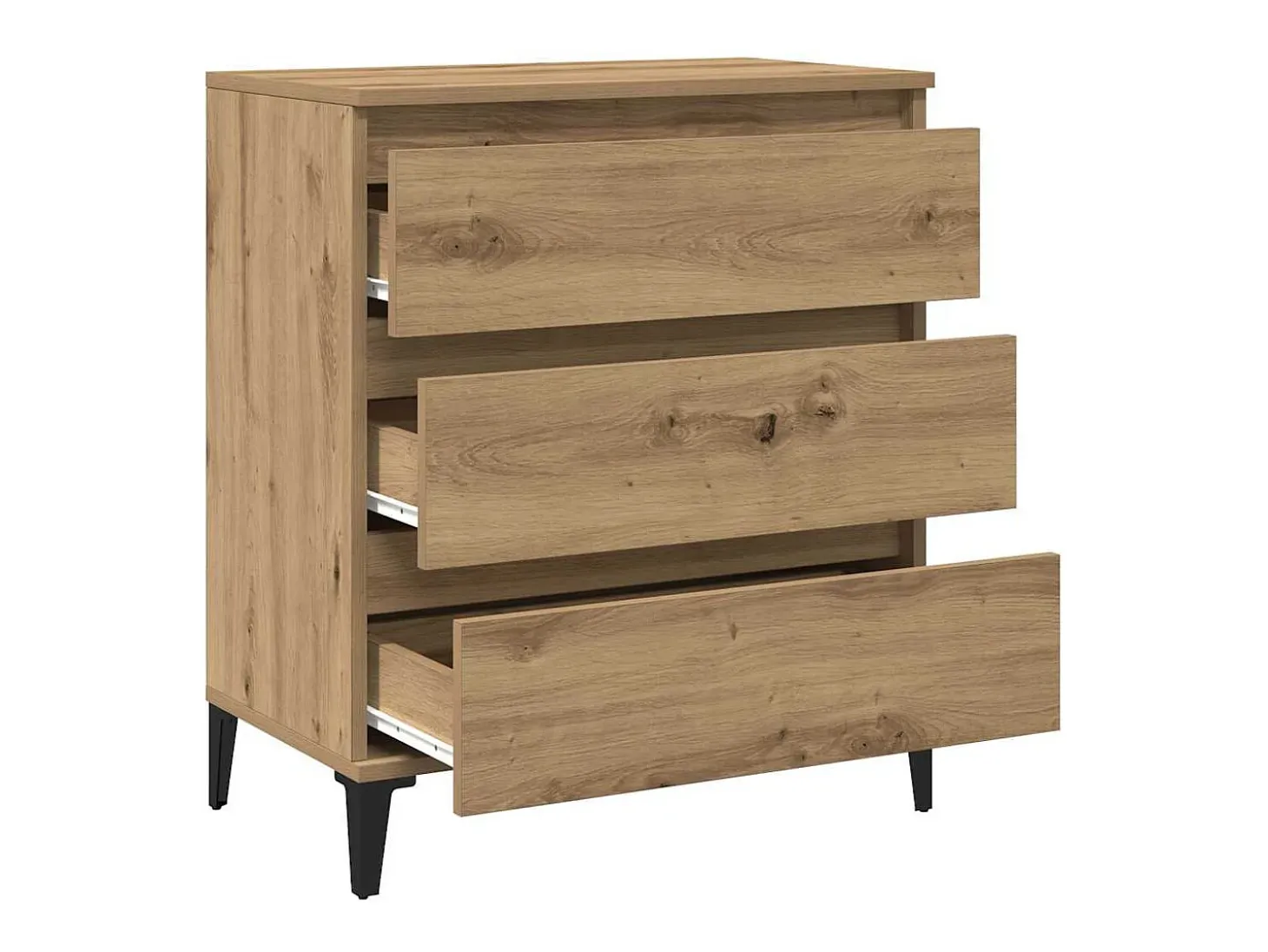 Aparador madera contrachapada roble artisian 60x35x70 cm
