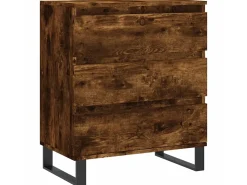 Aparador madera contrachapada color roble ahumado 60x35x70 cm ES69221