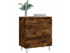 Aparador madera contrachapada color roble ahumado 60x35x70 cm ES61878