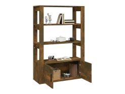 Aparador madera contrachapada roble ahumado 80x30x119,5 cm ES41089