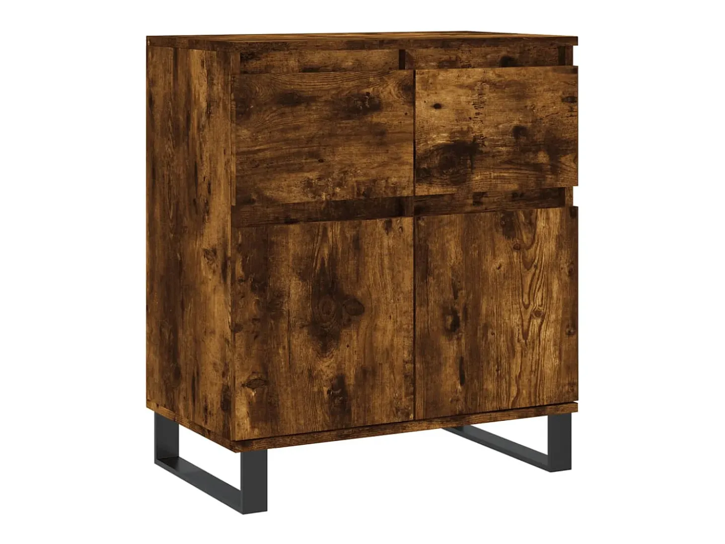 Aparador madera contrachapada color roble ahumado 60x35x70 cm ES10291