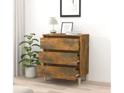 Aparador madera contrachapada color roble ahumado 60x35x69 cm ES42718