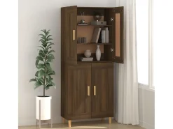 Aparador madera contrachapada marrón roble 69,5x34x90 cm ES50830