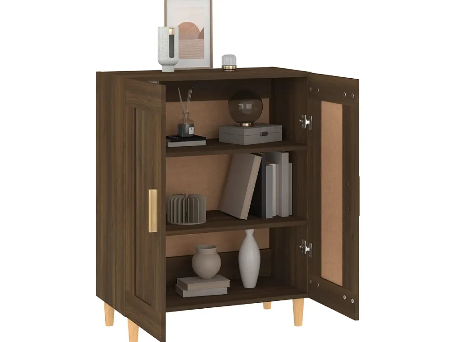 Aparador madera contrachapada marrón roble 69,5x34x90 cm ES50830