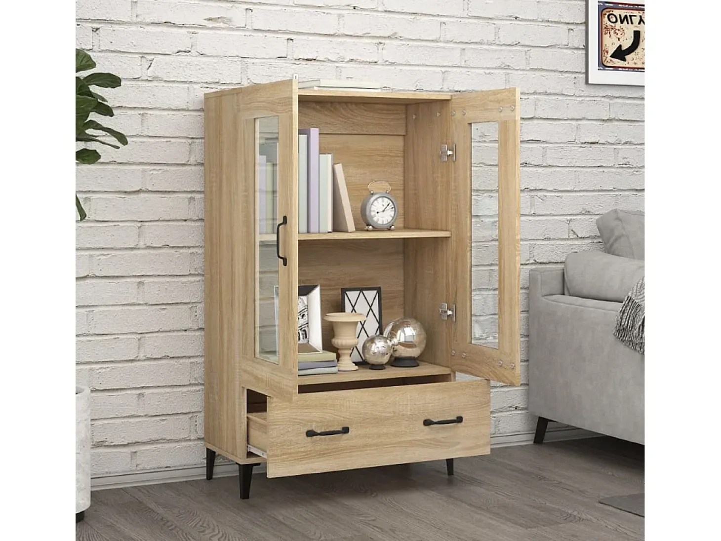 Aparador madera contrachapada roble Sonoma 70x31x115 cm ES50464