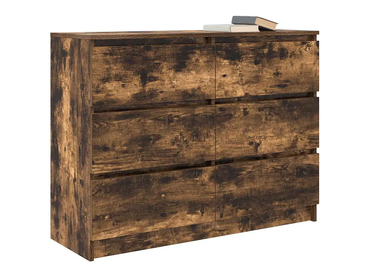 Aparador madera contrachapada color roble ahumado 100x35x76 cm