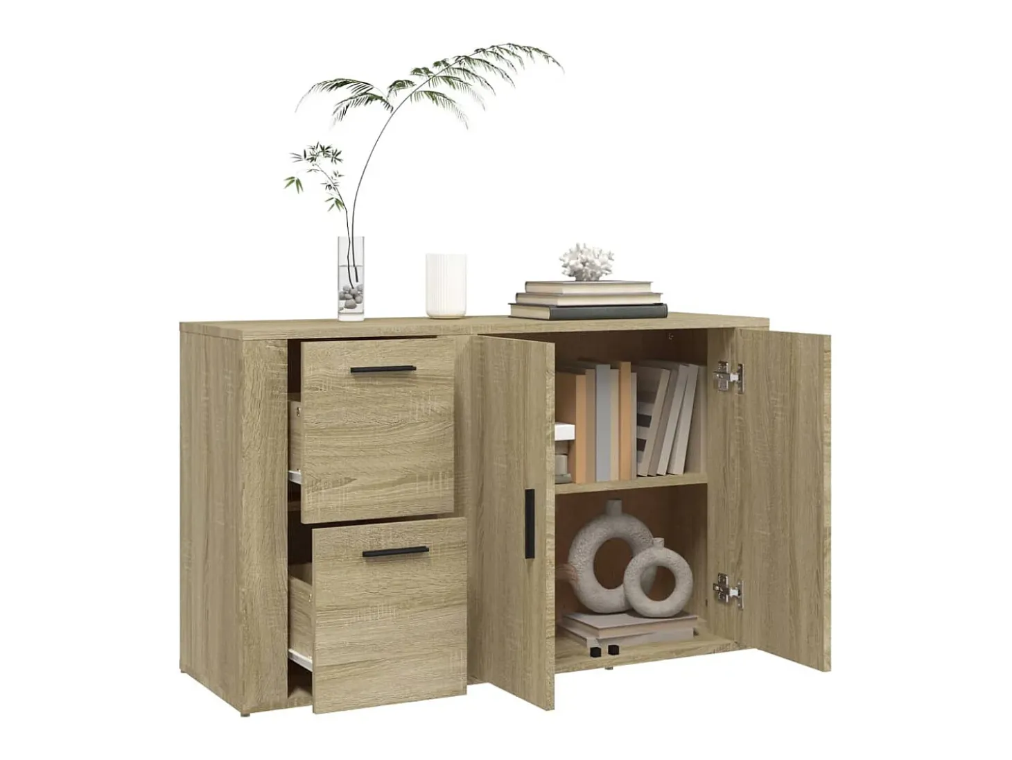 Aparador madera contrachapada roble Sonoma 100x33x59,5 cm ES83267