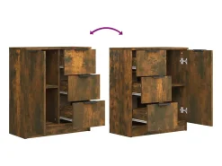 Aparador madera contrachapada color roble ahumado 60x30x70 cm