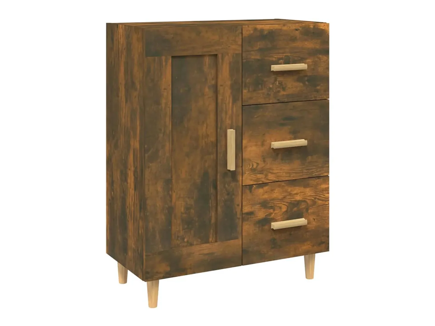 Aparador madera contrachapada color roble ahumado 69,5x34x90 cm