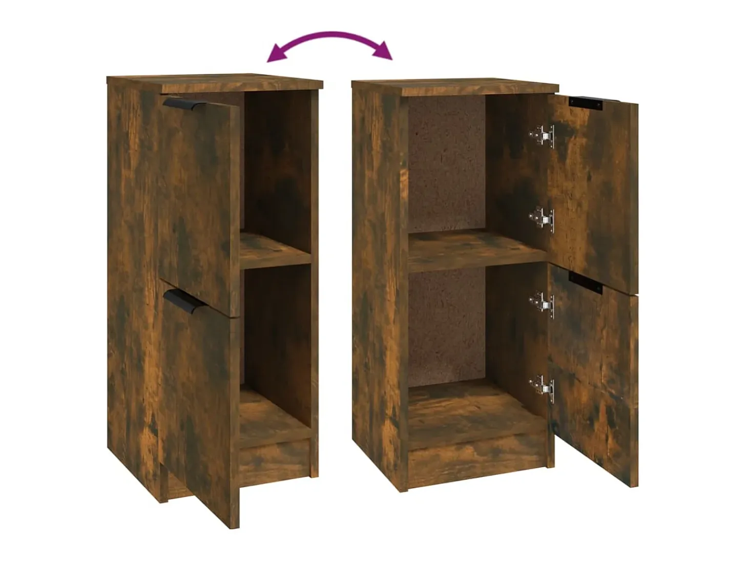 Aparador madera contrachapada color roble ahumado 30x30x70 cm