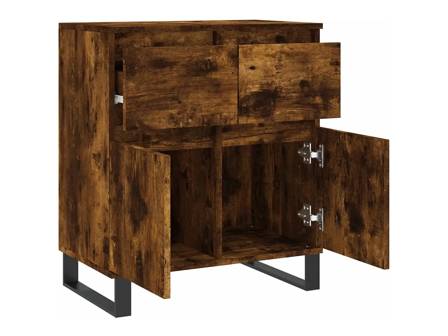 Aparador madera contrachapada color roble ahumado 60x35x70 cm