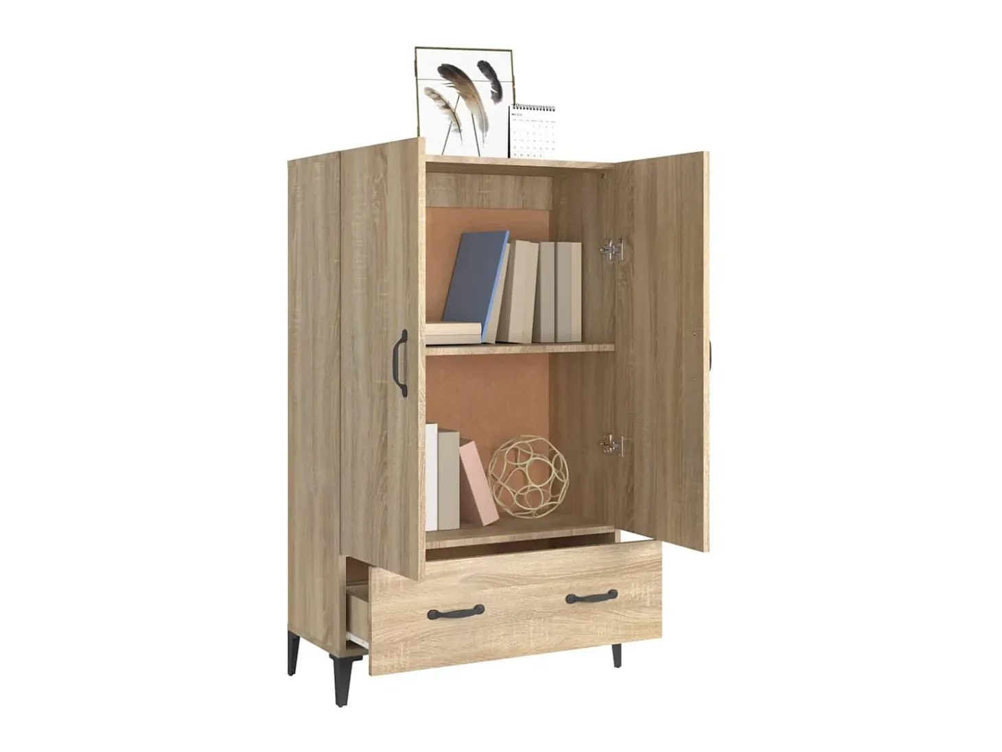 Aparador madera contrachapada roble Sonoma 70x31x115 cm ES10157
