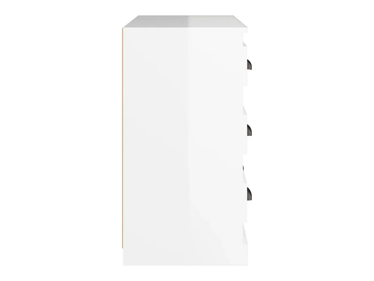 Aparador madera contrachapada blanco brillante 70x35,5x67,5 cm