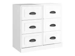 Aparador madera contrachapada blanco brillante 70x35,5x67,5 cm