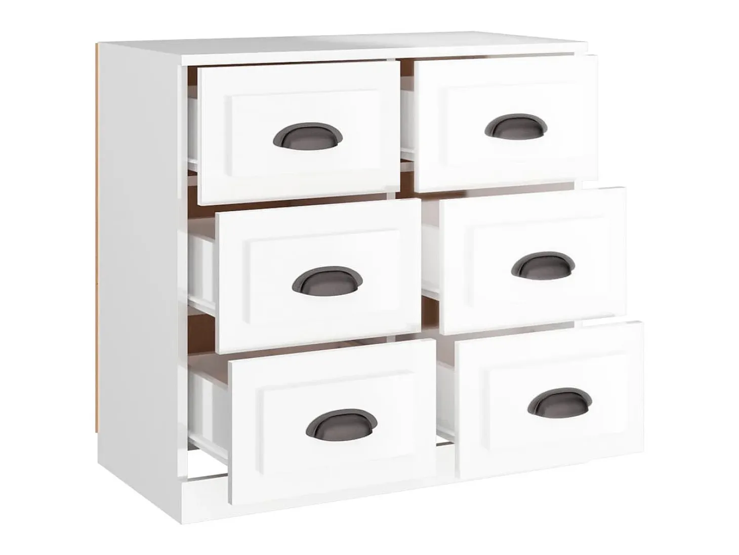 Aparador madera contrachapada blanco brillante 70x35,5x67,5 cm