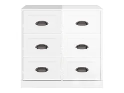 Aparador madera contrachapada blanco brillante 70x35,5x67,5 cm
