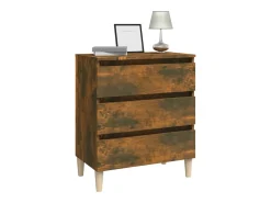 Aparador madera contrachapada color roble ahumado 60x35x69 cm