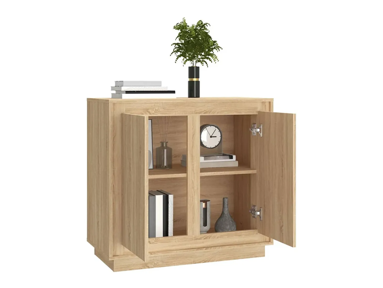 Aparador madera contrachapada color roble Sonoma 80x34x75 cm ES63652