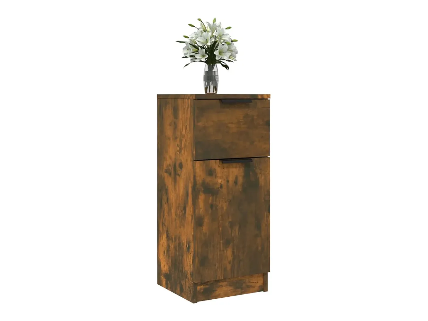 Aparador madera contrachapada color roble ahumado 30x30x70 cm