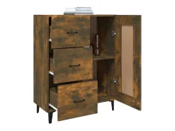 Aparador madera contrachapada color roble ahumado 69,5x34x90 cm