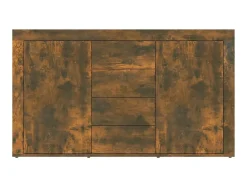 Aparador madera contrachapada color roble ahumado 120x36x69 cm ES77955