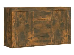 Aparador madera contrachapada color roble ahumado 120x36x69 cm ES77955