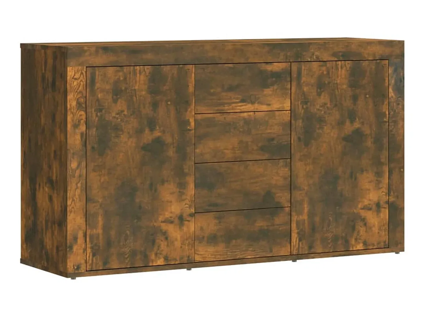 Aparador madera contrachapada color roble ahumado 120x36x69 cm ES77955