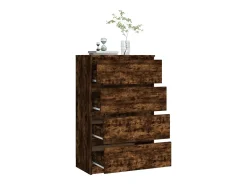 Aparador madera contrachapada color roble ahumado 60x35x98,5 cm