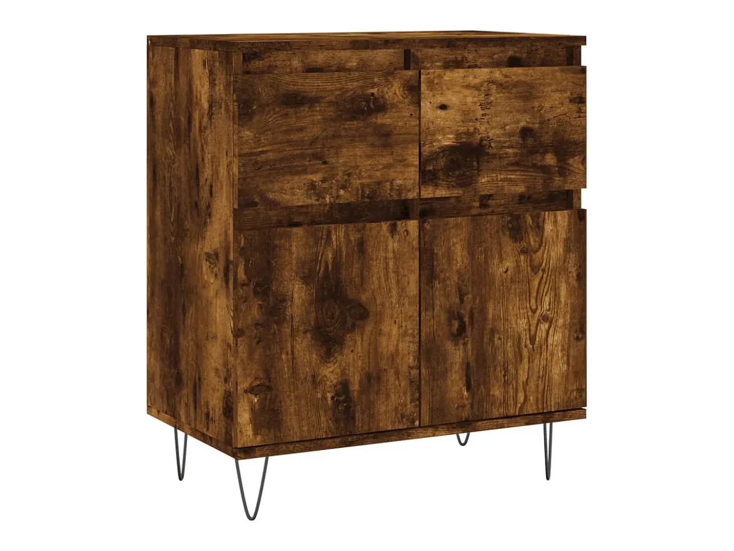 Aparador madera contrachapada color roble ahumado 60x35x70 cm