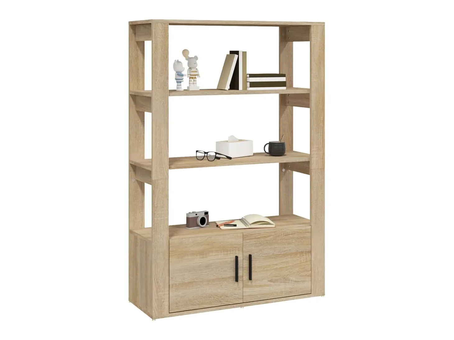 Aparador madera contrachapada color roble Sonoma 80x30x119,5 cm ES21530