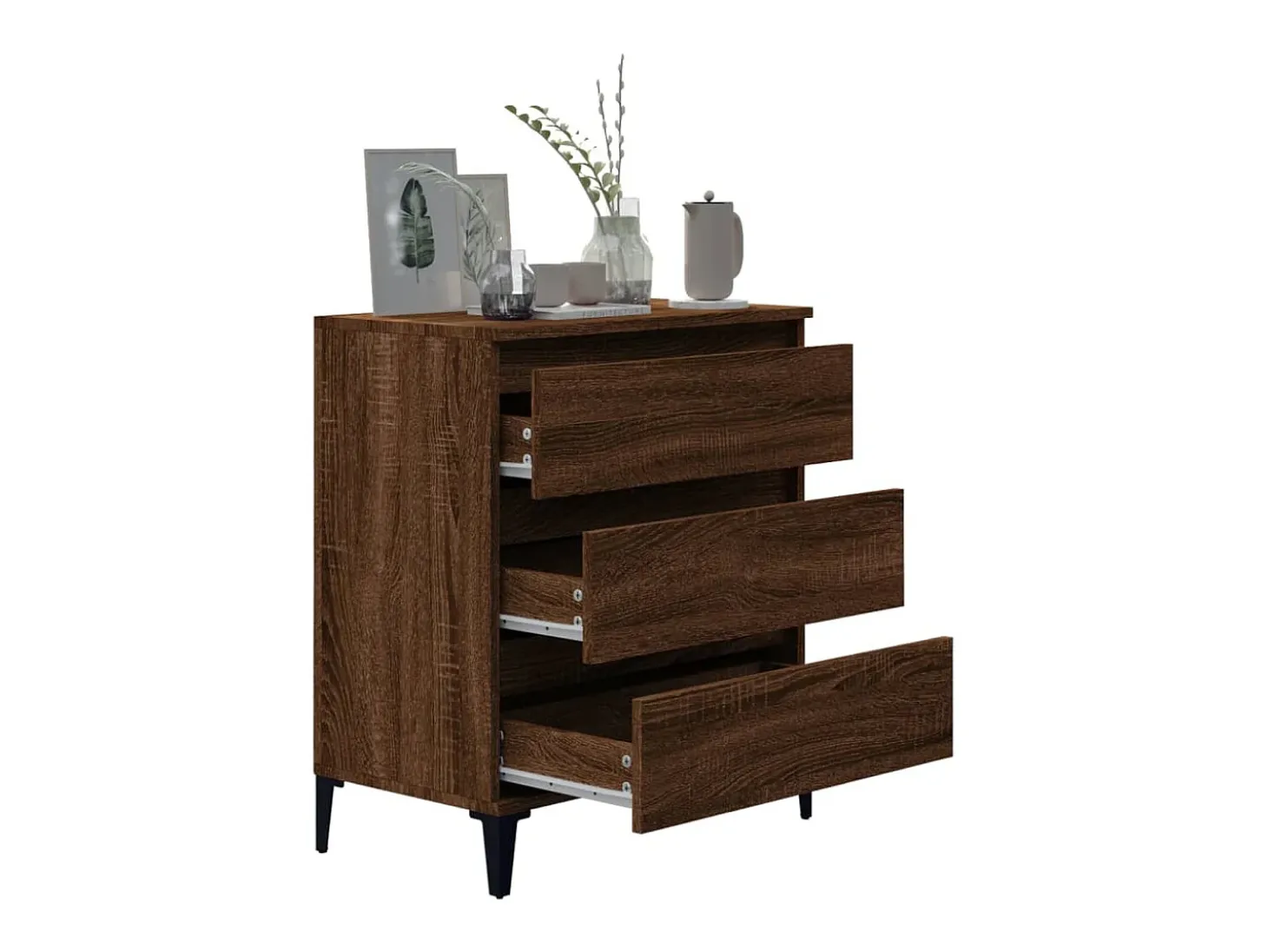 Aparador madera contrachapada marrón roble 60x35x70 cm ES20353