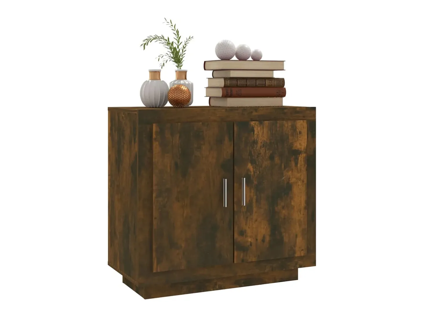 Aparador madera contrachapada color roble ahumado 80x40x75 cm