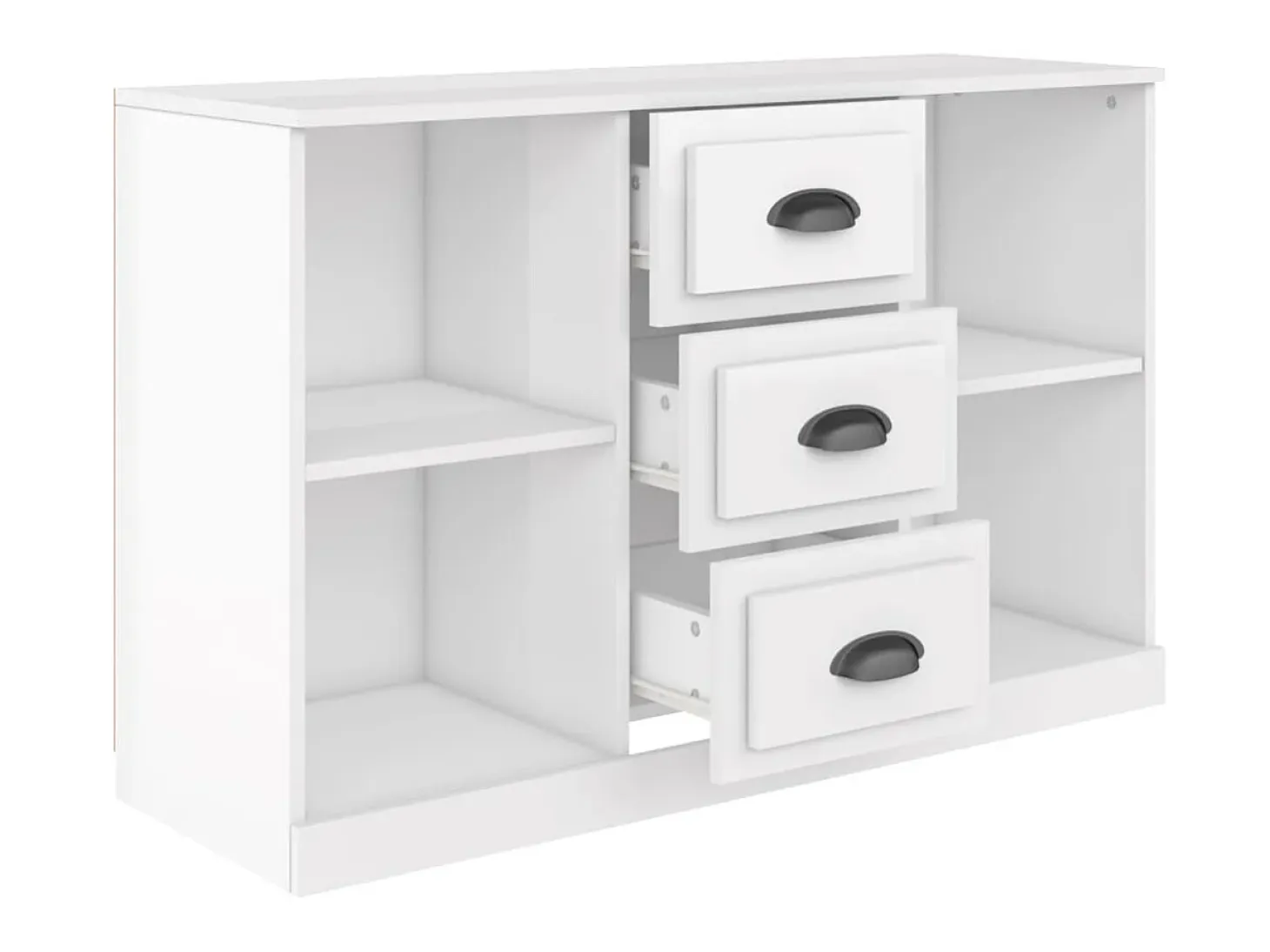 Aparador madera contrachapada blanco brillo 104,5x35,5x67,5 cm ES25720