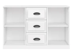 Aparador madera contrachapada blanco brillo 104,5x35,5x67,5 cm ES25720