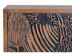 Aparador madera de acacia y detalles en negro 190 cm