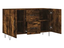 Aparador madera de ingeniería roble ahumado 100x36x60 cm ES29311
