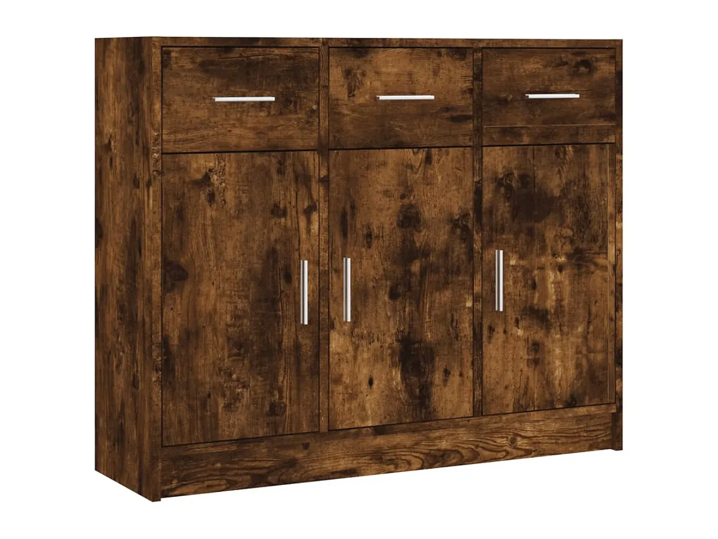 Aparador madera de ingeniería roble ahumado 91x28x75 cm ES92508