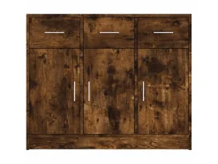 Aparador madera de ingeniería roble ahumado 91x28x75 cm ES92508