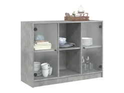 Aparador madera de ingeniería gris hormigón 102x37x75,5 cm ES773353