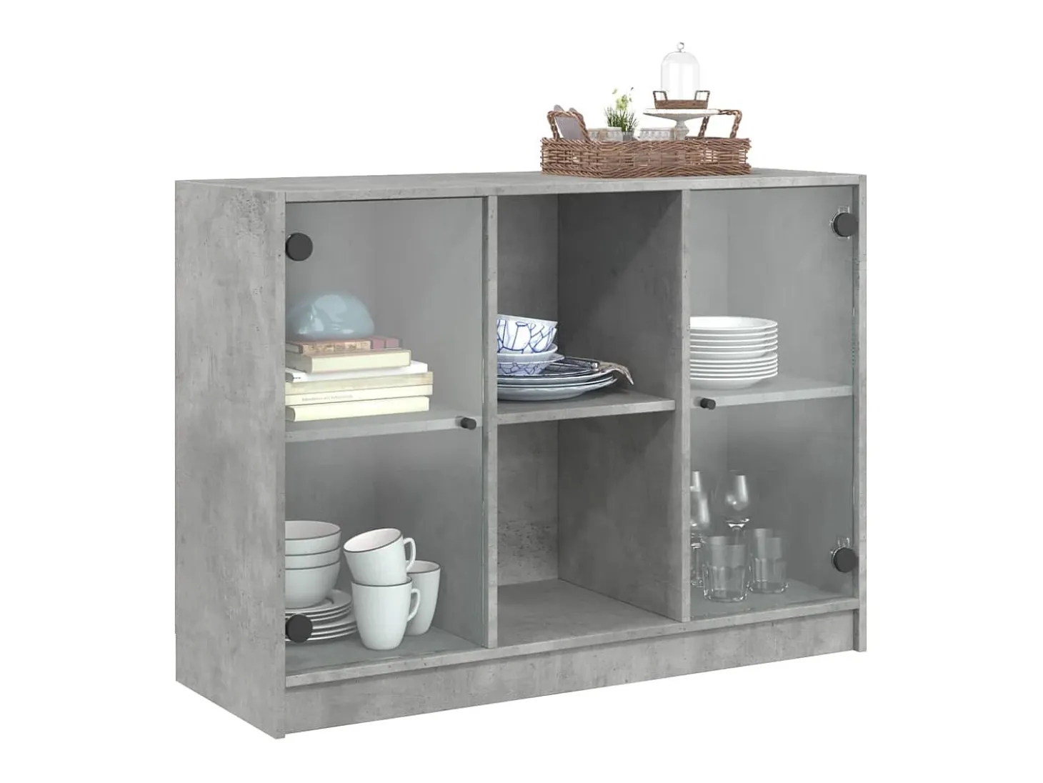 Aparador madera de ingeniería gris hormigón 102x37x75,5 cm ES773353
