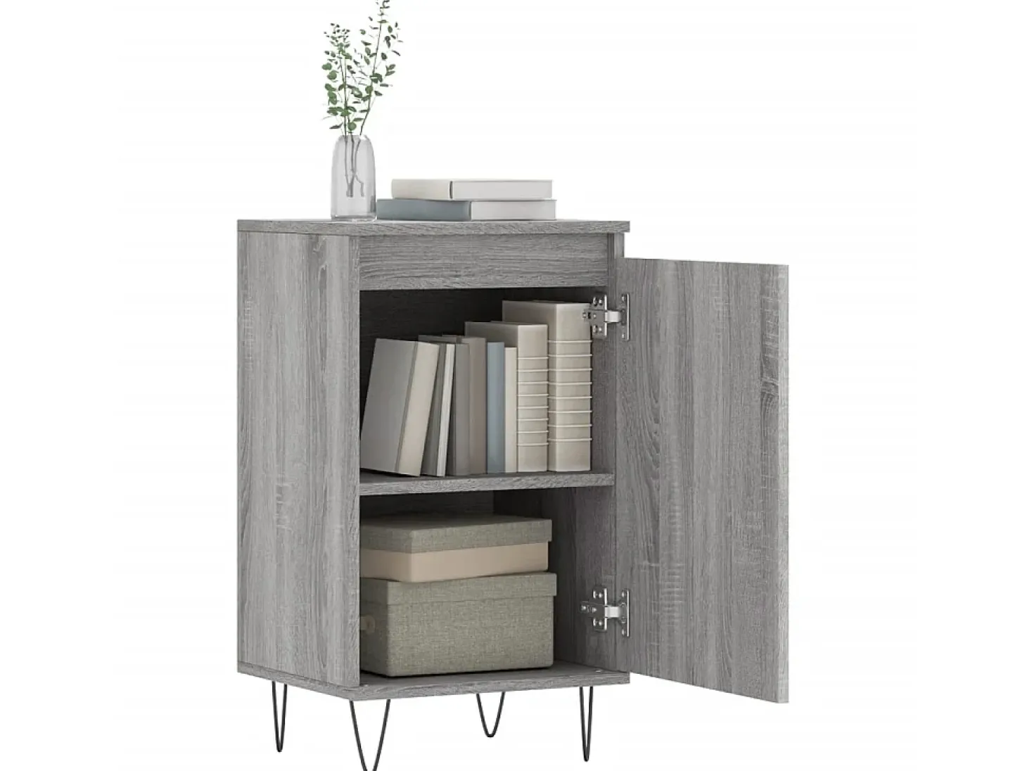 Aparador madera de ingeniería gris Sonoma 40x35x70 cm ES66030