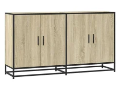 Aparador madera de ingeniería roble Sonoma 134x35x76 cm