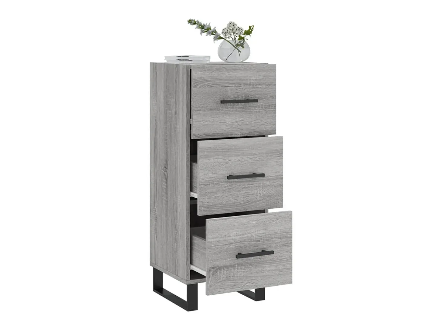 Aparador madera de ingeniería gris Sonoma 34,5x34x90 cm ES75805